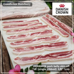 Pork BELLY SKIN OFF samcan frozen Denmark DANISH CROWN whole cuts +/- 5kg 50x25x4cm (price/kg)
